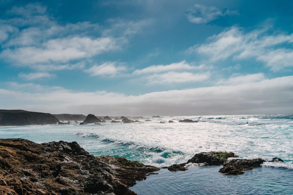 rocky ocean shoreline newport california