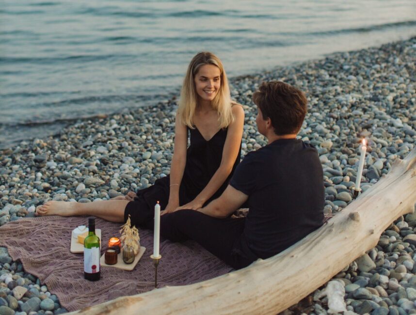 couple on beach newport beach getaways blog valentines ideas